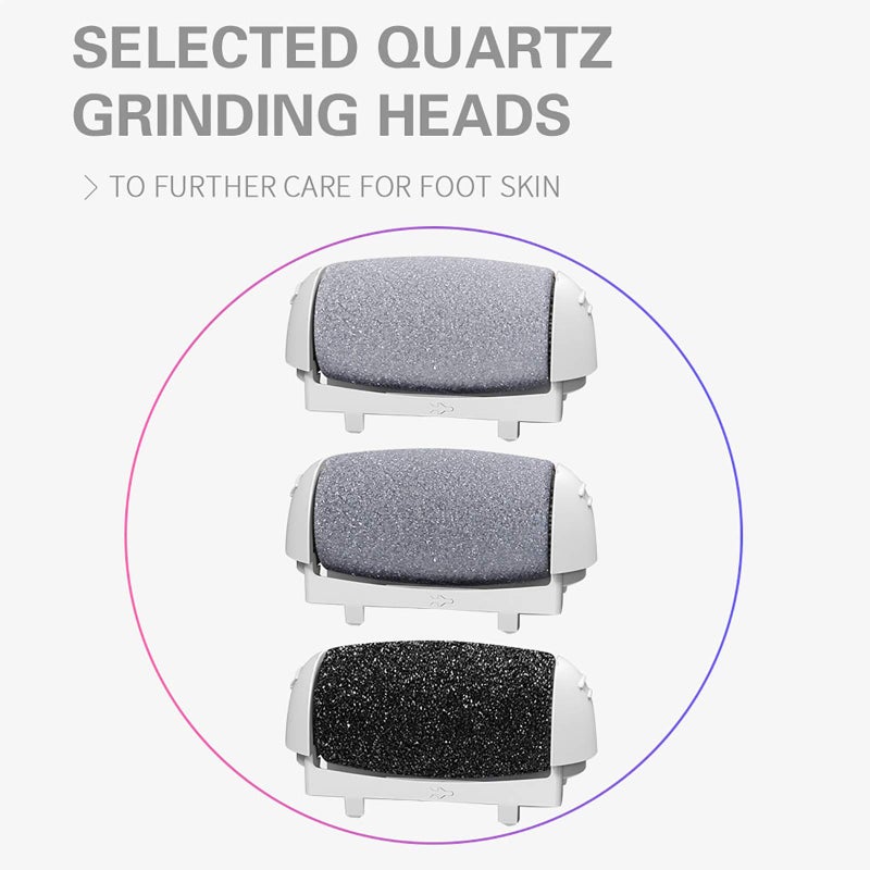 PRITECH Callus Removers 6 Pack Replacement Rollers Heads for Electric Feet File Pedicure Tools, 2 Extra Coarse, 2 Regular Coarse, 2 Fine Coarse Refill Rollers (1138-White/1138-Pink/1138-Black) - Image 3