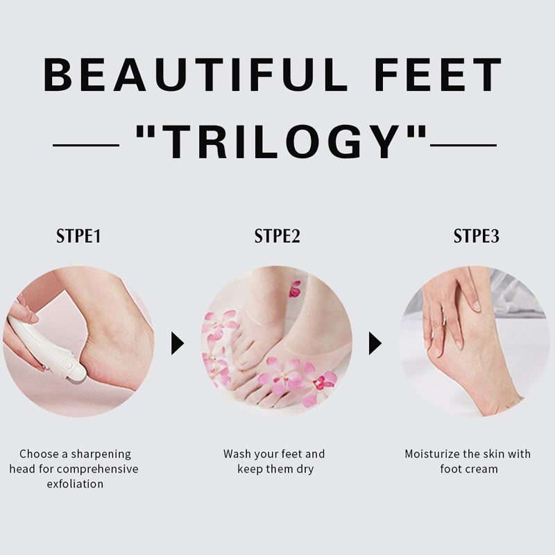 PRITECH Callus Removers 6 Pack Replacement Rollers Heads for Electric Feet File Pedicure Tools, 2 Extra Coarse, 2 Regular Coarse, 2 Fine Coarse Refill Rollers (1138-White/1138-Pink/1138-Black) - Image 5