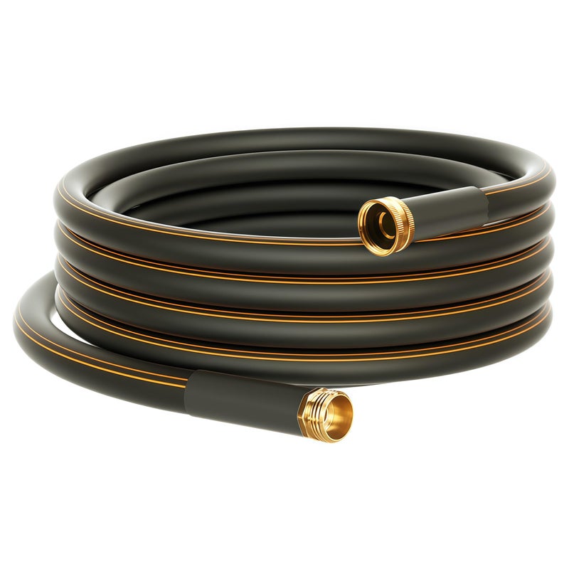 Atlantic Heavy Duty Garden Hose 15 ft x 58 Inch Black Color Short Connection Leader Hose with Solid Brass Connectors 15 Feet - Image 2