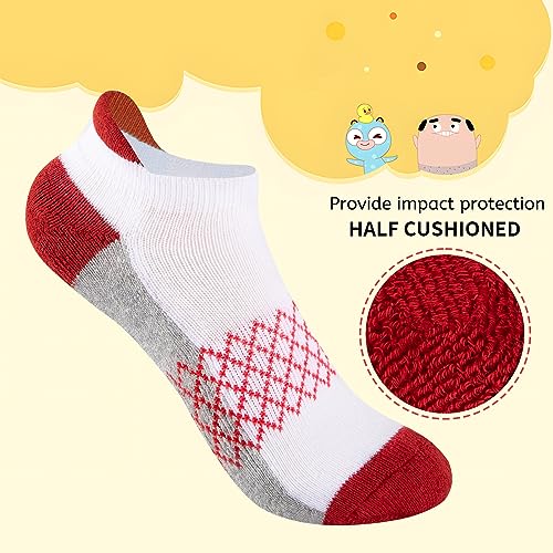 Comfoex Boys Socks 6 Pairs Ankle Athletic Sock Half Cushioned Low Cut Socks For Little Big Kids - Image 4