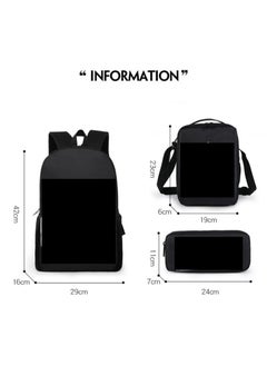 Generic Strange large capacity backpack for primary and secondary school students, shoulder bag, pencil case, backpack, men's and women's three piece set  - Image 2