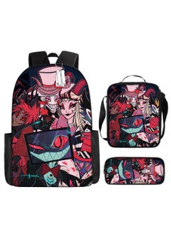 Generic Strange large capacity backpack for primary and secondary school students, shoulder bag, pencil case, backpack, men's and women's three piece set  - Image 1