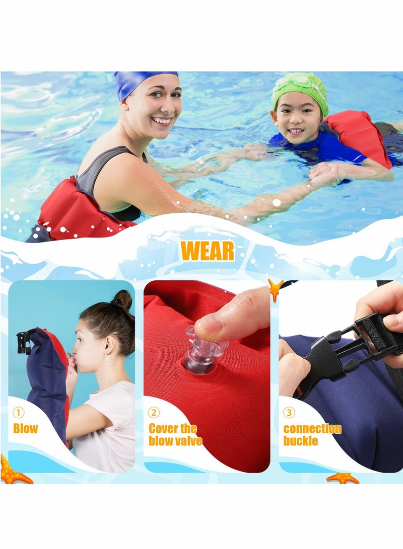 Barakah Inflatable Swim Belt Pool Flotation Belt Portable Waist Floatation Belt for Adults Adjustable Floating Belt Swimming Training Aid Waist Belt with Buckle and Rope for Swimming Beginner - Image 4