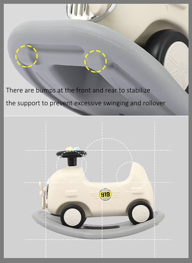 Multi-function Plastic Animal Rocking Horse Rocker Chair,Baby Carriage Child Trolley,Kid's Ride on Toys,children's Balance Bike Toys ,rocking horse3-in-1 Rocking Horse Rocking Animal and Ride-On Car with Removable Balance Board, Rocking Chair with Wheels  - Image 4