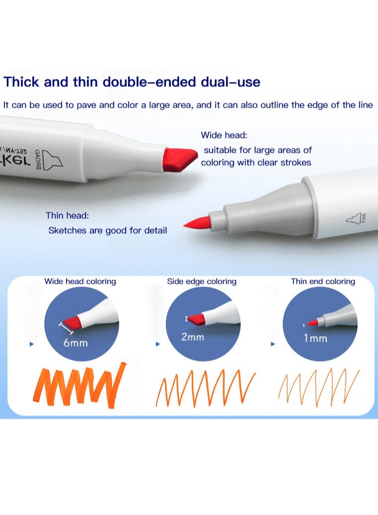 general Oily marker double-ended 80 color set can be used for animation design, art design, product design, landscape design and other scenes - Image 3