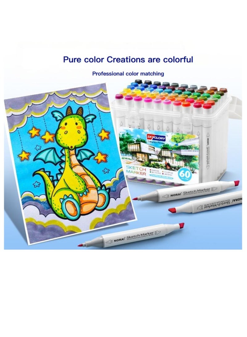 general Oily marker double-ended 80 color set can be used for animation design, art design, product design, landscape design and other scenes - Image 5