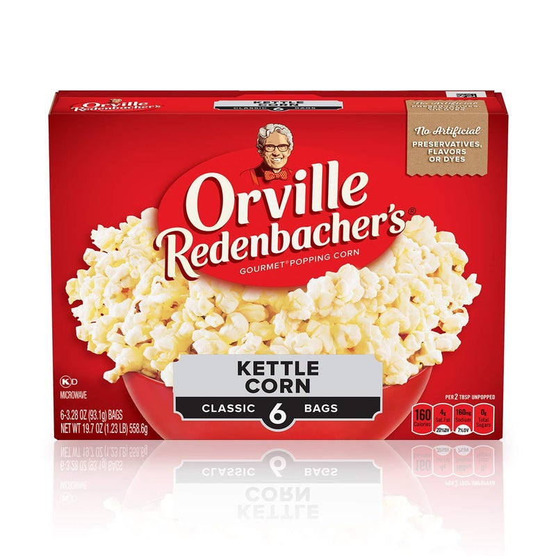 Orville Redenbacher's Orville Redenbacher’s Kettle Corn Popcorn, Microwave Popcorn, 3.3 oz., 6-Count - Image 1