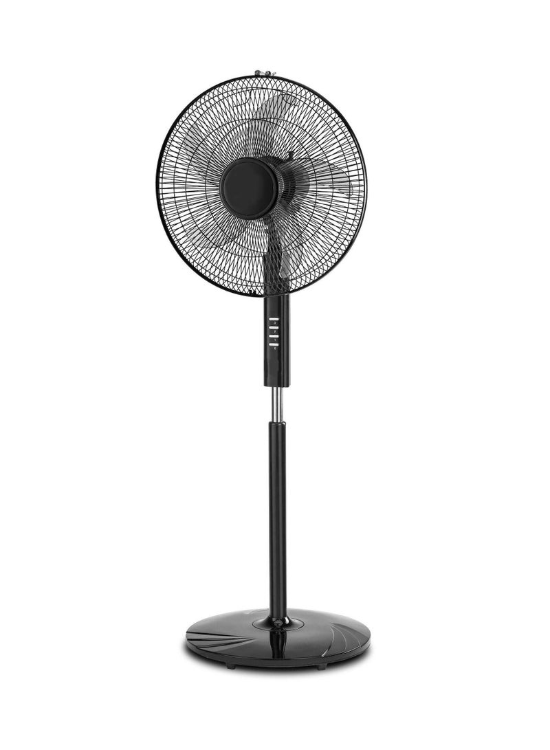 erorex Stand Fan 3 Speed Wide Oscillation 5AS Blade Design 16 Inch 60W Black - Image 1