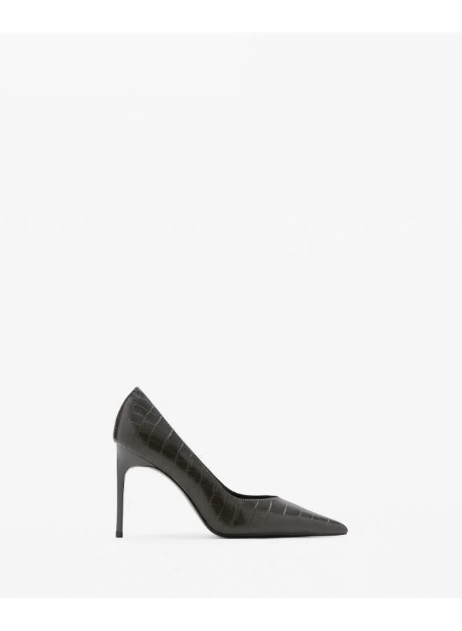 مانجو Croc-effect heeled shoes