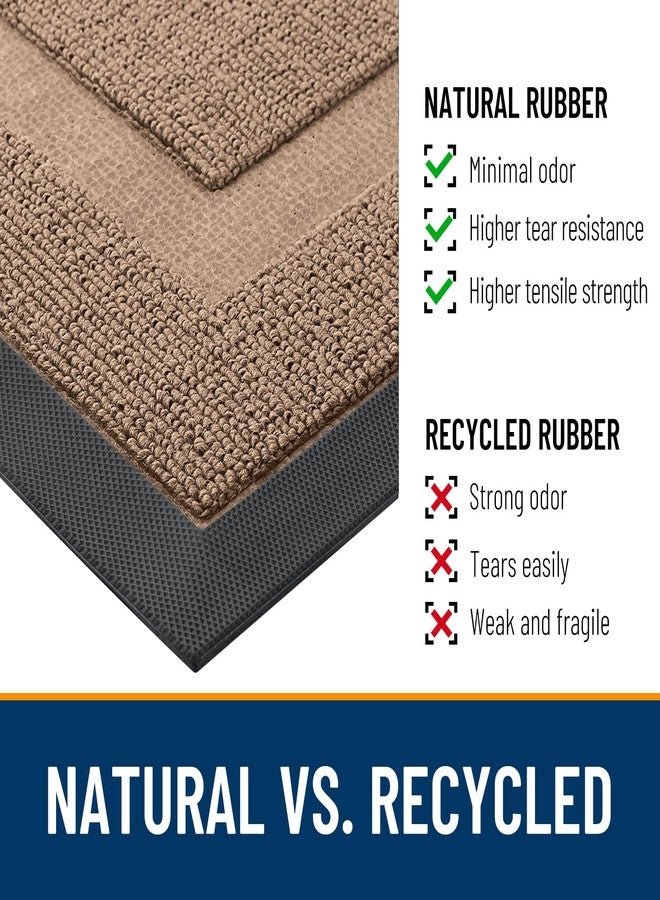 OLANLY Front Door Mat Indoor Outdoor Entrance, Waterproof All-Season, All-Weather Doormat, Sturdy Natural Rubber, Low Profile, Easy Clean Patio Porch Entryway Mat, 35x23, Mocha - Image 4