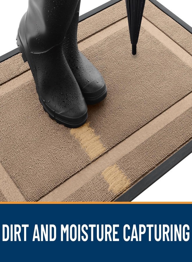 OLANLY Front Door Mat Indoor Outdoor Entrance, Waterproof All-Season, All-Weather Doormat, Sturdy Natural Rubber, Low Profile, Easy Clean Patio Porch Entryway Mat, 35x23, Mocha - Image 5