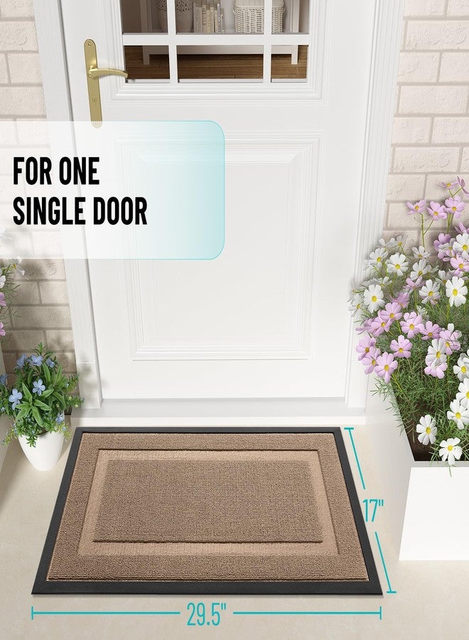 OLANLY Front Door Mat Indoor Outdoor Entrance, Waterproof All-Season, All-Weather Doormat, Sturdy Natural Rubber, Low Profile, Easy Clean Patio Porch Entryway Mat, 35x23, Mocha - Image 2