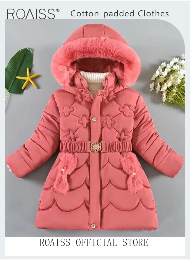 roaiss - Girls Down Parka Little Big Girls Hooded Winter Coat Spring Puffer Jacket Tunic Long Padded Overcoat - Image 1