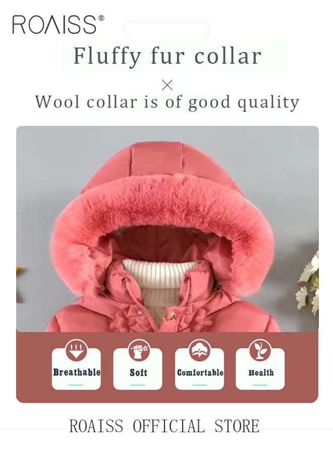 roaiss - Girls Down Parka Little Big Girls Hooded Winter Coat Spring Puffer Jacket Tunic Long Padded Overcoat - Image 1