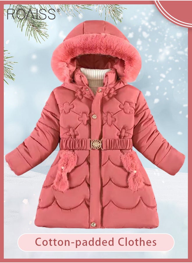 roaiss - Girls Down Parka Little Big Girls Hooded Winter Coat Spring Puffer Jacket Tunic Long Padded Overcoat - Image 1