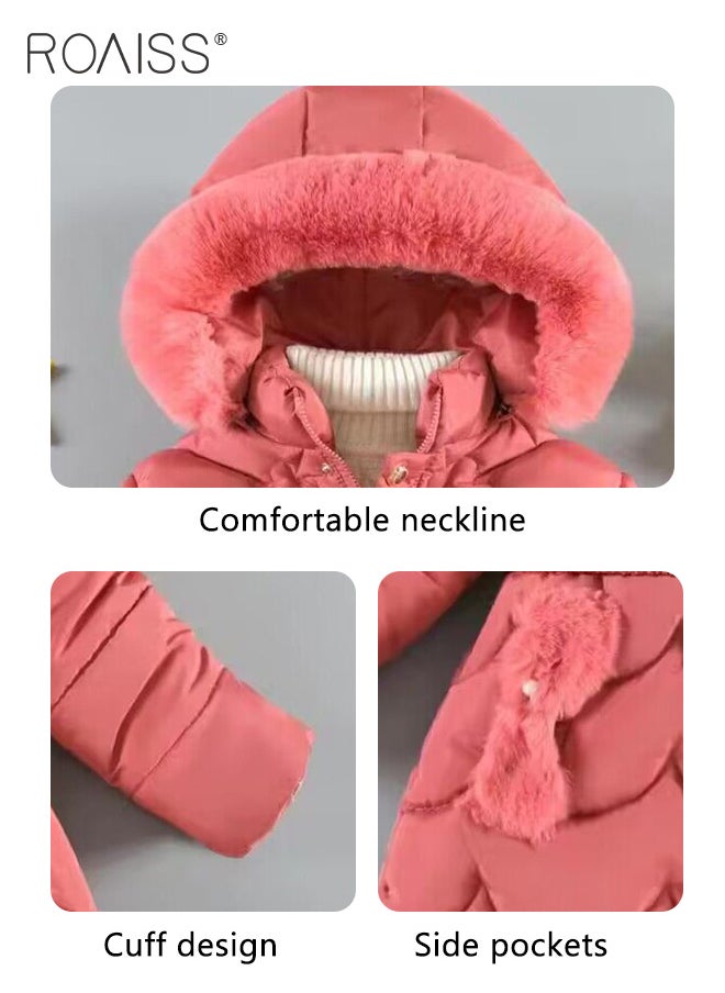 roaiss - Girls Down Parka Little Big Girls Hooded Winter Coat Spring Puffer Jacket Tunic Long Padded Overcoat - Image 1