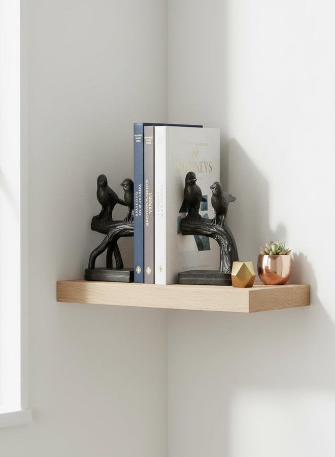 Comfy Hour 6.2" Black Birds on Branch Figurine Style Bookends, Rustic Antique Vintage Bird Statue Home Decor, Heavy Duty Animal Book Stoppers Pair - Image 5