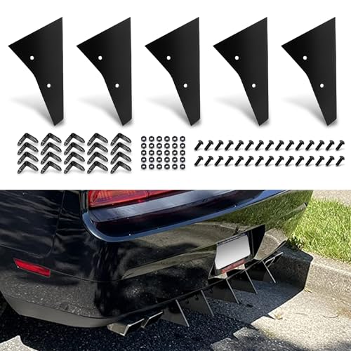 Deargooday Rear Diffuser 5 Piece Kit V2 for Dodge Challenger SXT SRT RT Hellcat 2009-2014, Black - Image 1