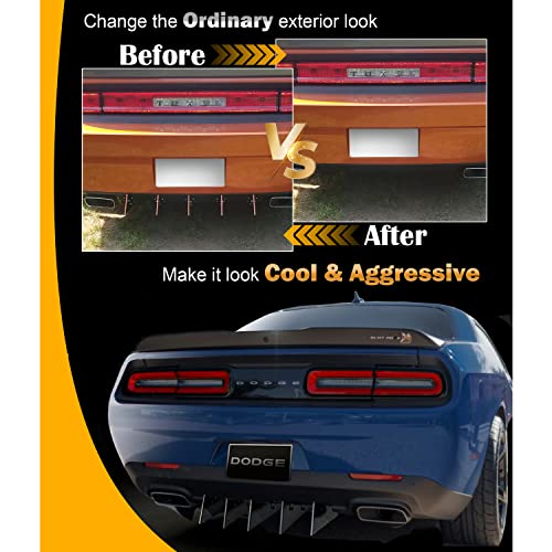 Deargooday Rear Diffuser 5 Piece Kit V2 for Dodge Challenger SXT SRT RT Hellcat 2009-2014, Black - Image 3