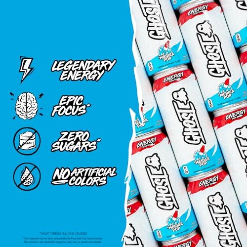 GHOST Energy Drink - 12-Pack, 'Merica Pop, 16oz Cans - Energy & Focus & No Artificial Colors - 200mg of Natural Caffeine, L-Carnitine & Taurine - Gluten-Free & Vegan - Image 5