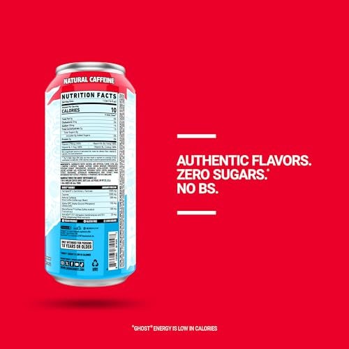 GHOST Energy Drink - 12-Pack, 'Merica Pop, 16oz Cans - Energy & Focus & No Artificial Colors - 200mg of Natural Caffeine, L-Carnitine & Taurine - Gluten-Free & Vegan - Image 4