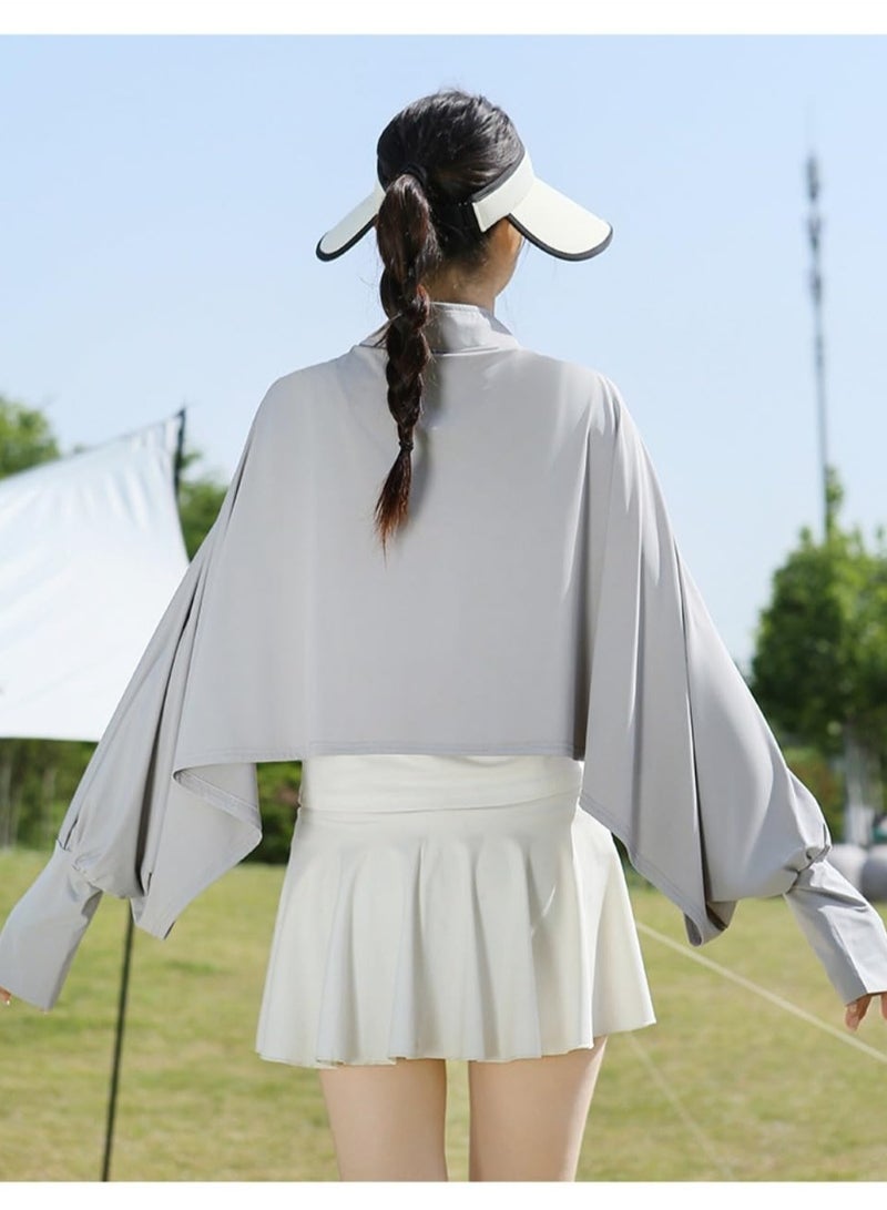 BESTPEAK Women's Cooling Shawl Arm Sleeve Neck Sun Protection Cape Sun-proof Cover Cloak for Women Summer SPF Long Sleeve - Image 2