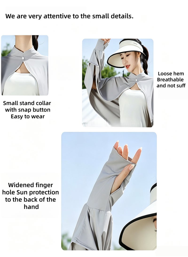 BESTPEAK Women's Cooling Shawl Arm Sleeve Neck Sun Protection Cape Sun-proof Cover Cloak for Women Summer SPF Long Sleeve - Image 3