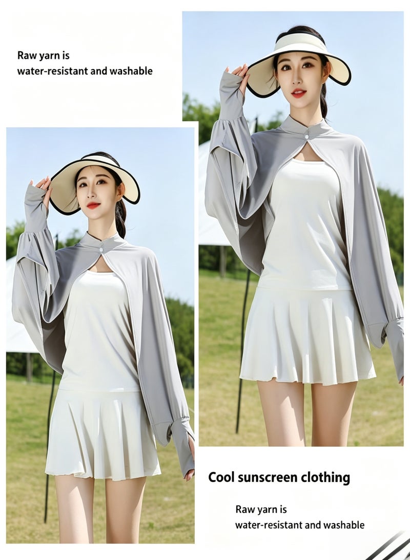BESTPEAK Women's Cooling Shawl Arm Sleeve Neck Sun Protection Cape Sun-proof Cover Cloak for Women Summer SPF Long Sleeve - Image 4