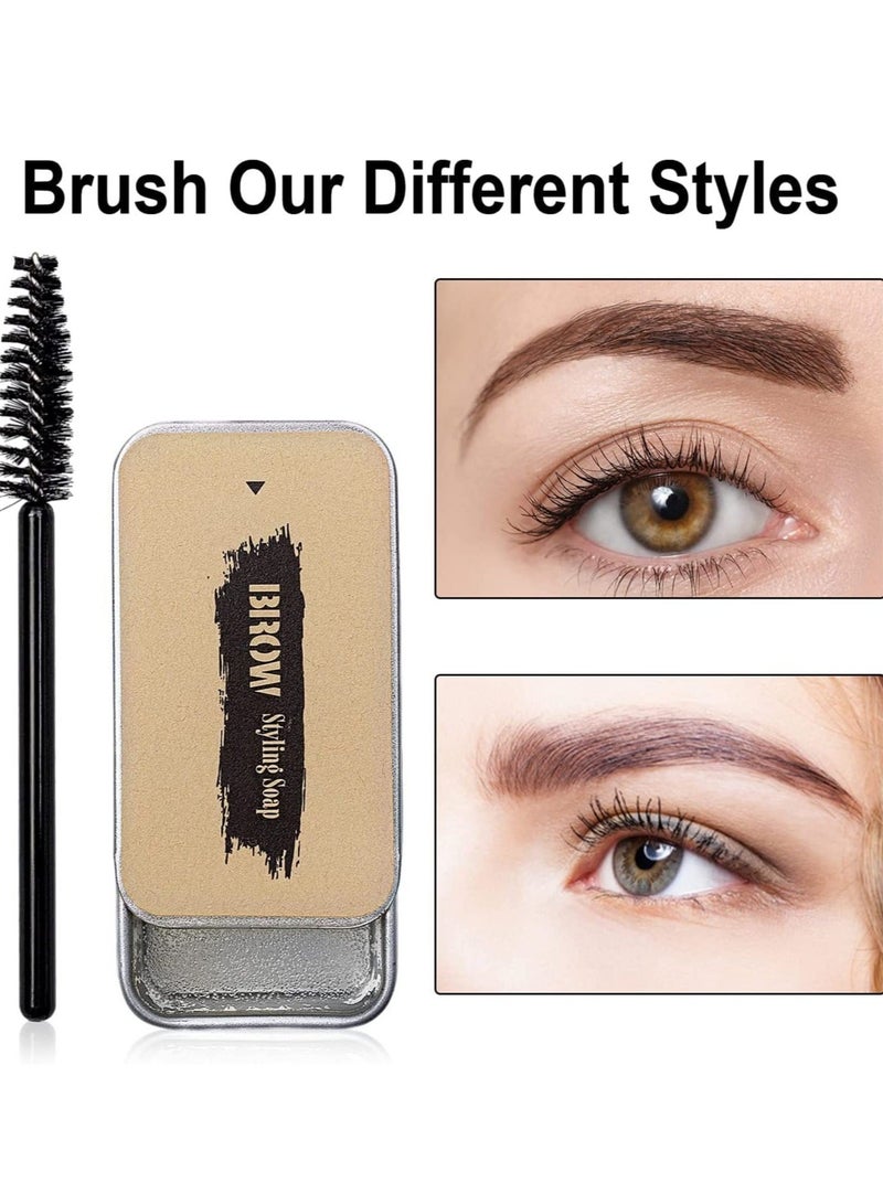 Captaintech 2PCS Eyebrow Soap Kit, 4D Eyebrow Gel Long Lasting Brows Styling Soap Waterproof Brow Gel Eyebrow Wax Makeup Brow Pomade - Image 2