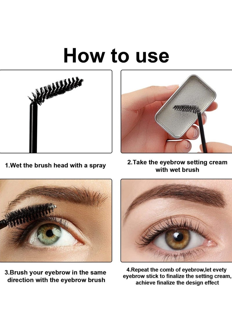 Captaintech 2PCS Eyebrow Soap Kit, 4D Eyebrow Gel Long Lasting Brows Styling Soap Waterproof Brow Gel Eyebrow Wax Makeup Brow Pomade - Image 3