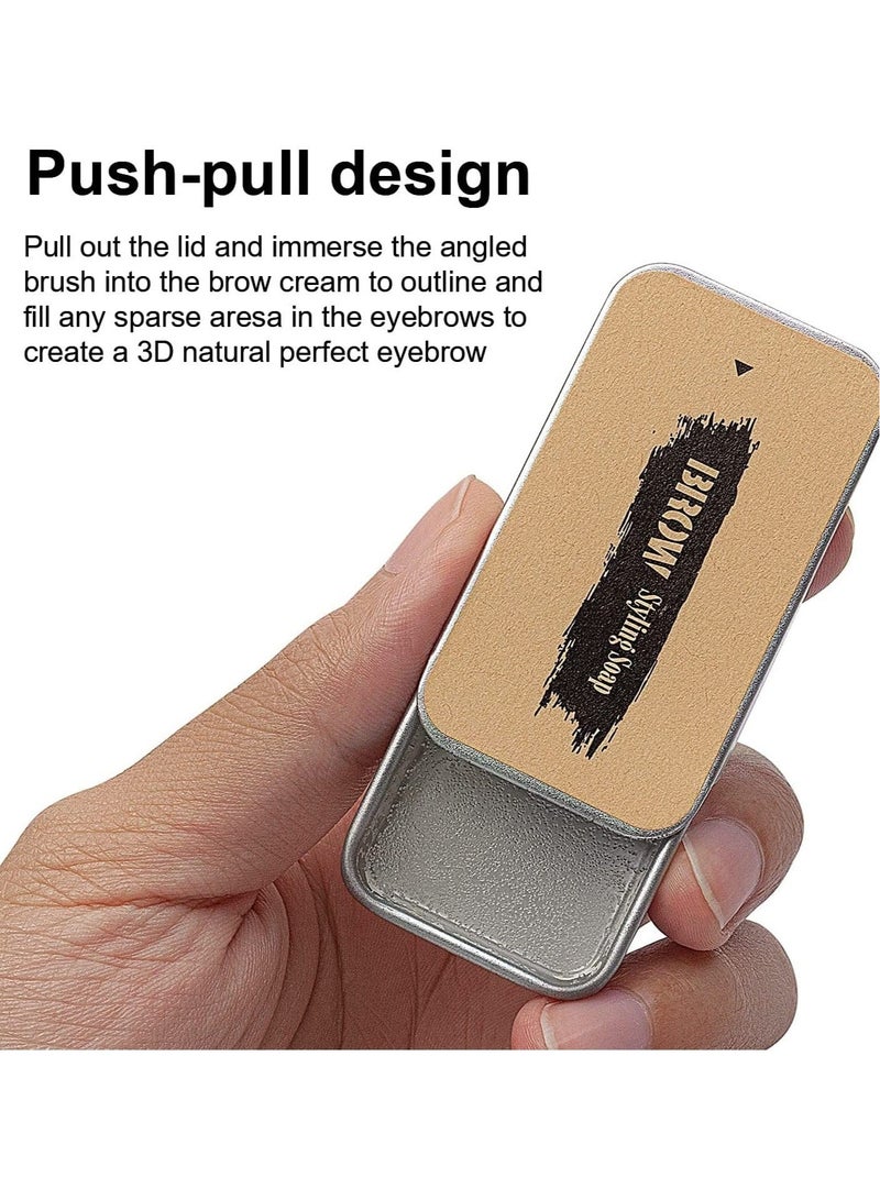 Captaintech 2PCS Eyebrow Soap Kit, 4D Eyebrow Gel Long Lasting Brows Styling Soap Waterproof Brow Gel Eyebrow Wax Makeup Brow Pomade - Image 4