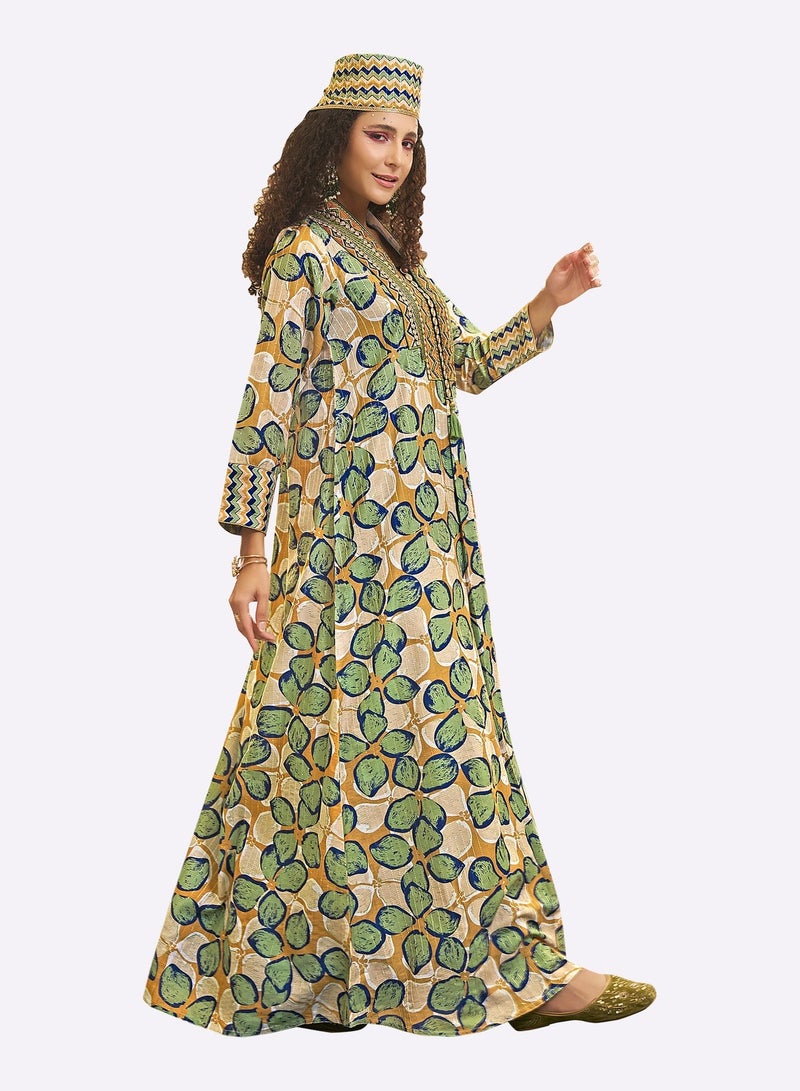 Sara Arabia جلابية سارة العربية بتصميم البرسيم - Image 3
