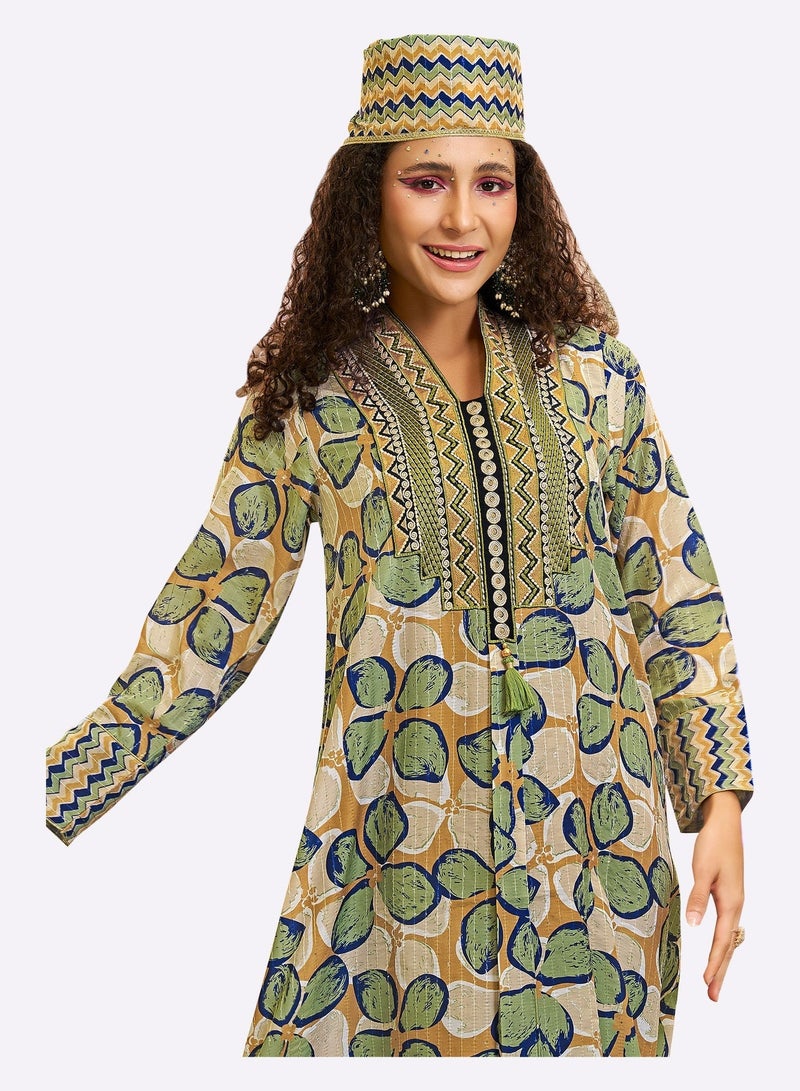 Sara Arabia جلابية سارة العربية بتصميم البرسيم - Image 4