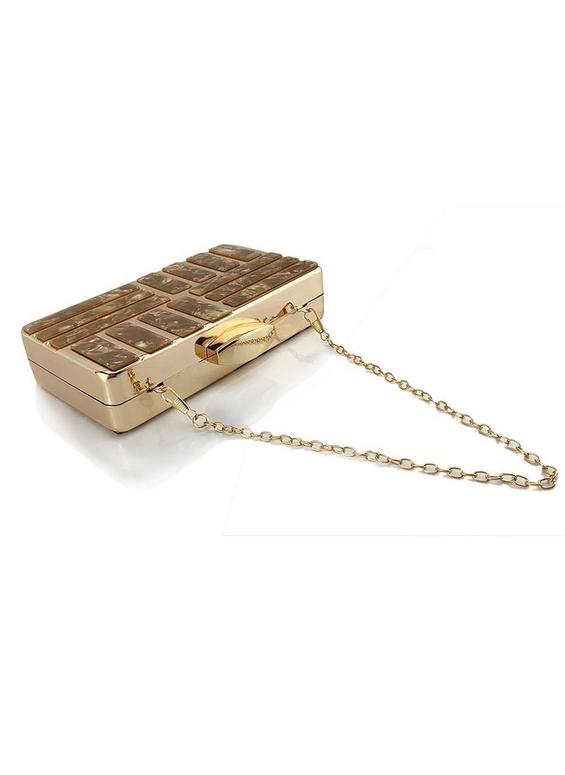 Loquat - Womens Acrylic Clutch Purses Evening Crossbody Bag Shell Pattern Chain Purse Handbag for Wedding Cocktail Party Prom Light Champagne - Image 1