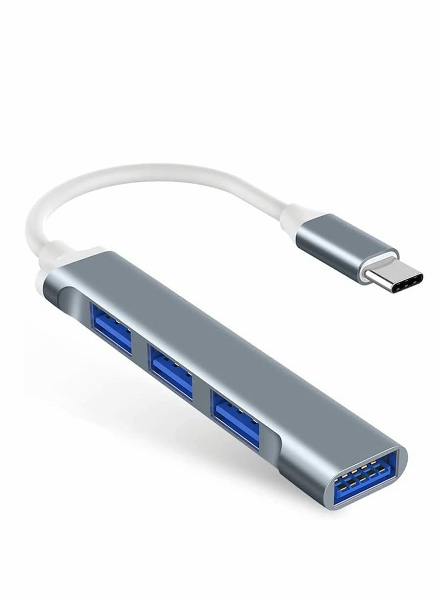 4-Port USB C Hub Adapter with 3.0 and 2.0 Ports, USB Extender Splitter for Mac Pro/Mini, Surface Pro, Desktop PCs, Laptops, and Mobile HDDs, Type-C Docking Station