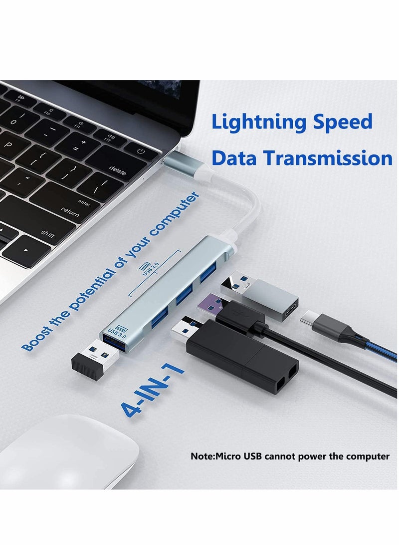 محول USB C 4 منافذ مع منافذ 3.0 و 2.0، موزع USB ل Mac Pro/Mini، Surface Pro، أجهزة الكمبيوتر المكتبية، أجهزة اللابتوب، وأقراص HDD المحمولة، محطة إرساء Type-C - Image 2
