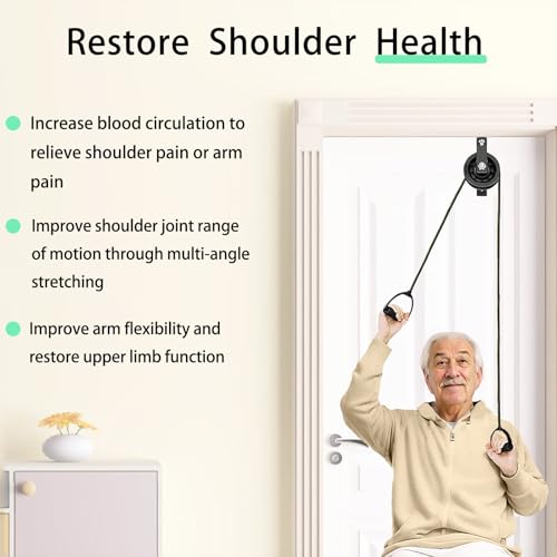 BTKASN Shoulder Pulley for Physical Therapy with Fixed Metal Bracket Shoulder Pulley Over The Door Physical Therapy System Over Door Exercise Pulley for Injury Rehab Recovery Stretching - Image 3