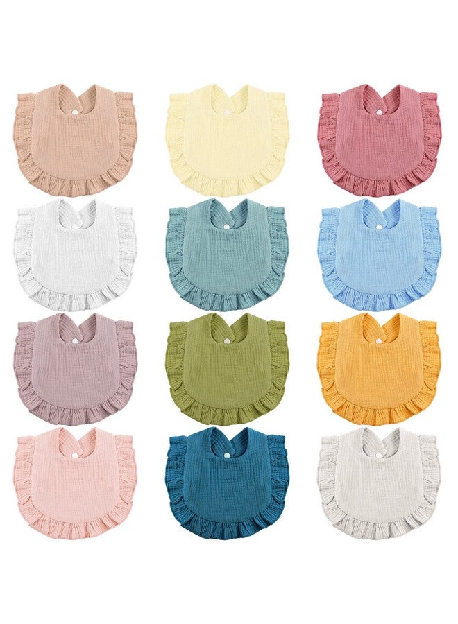 JaGely 12 Piece Baby Muslin Bibs Bandana Drool Bibs For Boys And Girls Soft Adjustable Baby Bibs Cotton Teething And Drooling Bibs For Baby Toddler Infant - Image 2