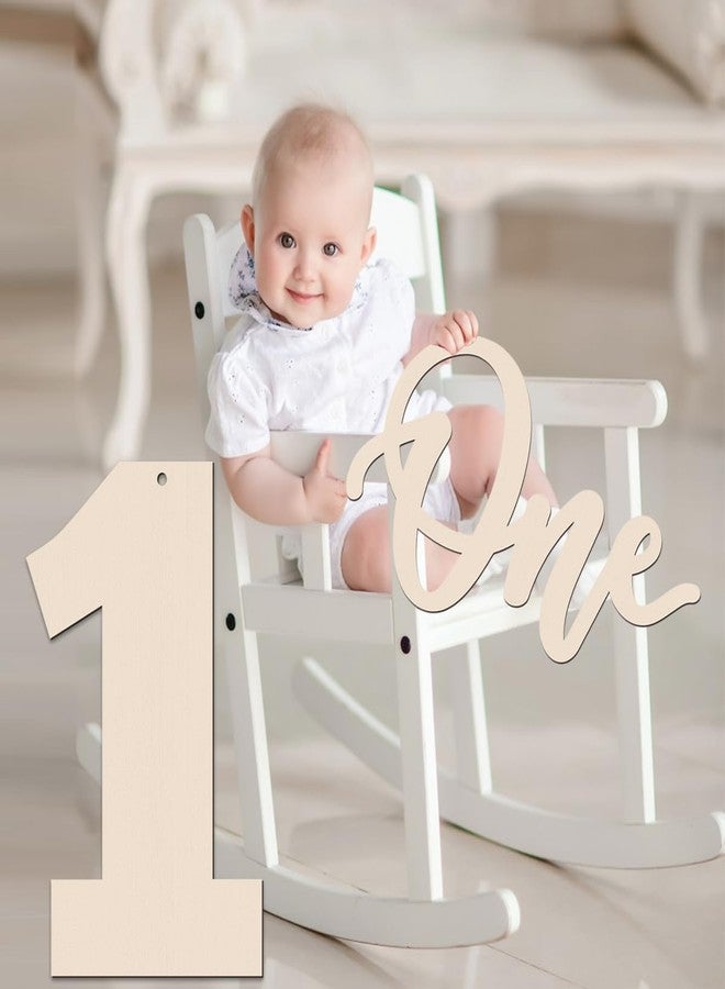 Cliths Wooden 1st Birthday Sign Set Charming Number “1” & “one” Cutout Letter Props for Memorable Celebrations. - Image 3