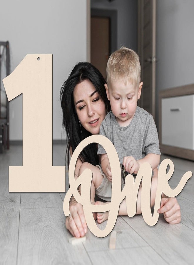 Cliths Wooden 1st Birthday Sign Set Charming Number “1” & “one” Cutout Letter Props for Memorable Celebrations. - Image 2