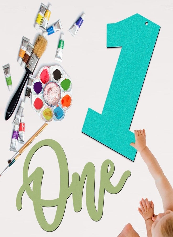 Cliths Wooden 1st Birthday Sign Set Charming Number “1” & “one” Cutout Letter Props for Memorable Celebrations. - Image 5