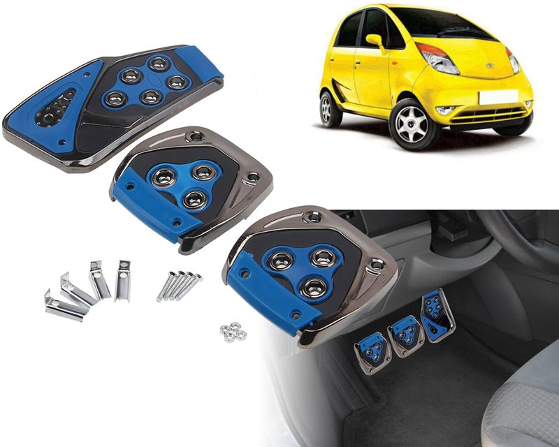 Selifaur - 3 Pcs Blue Non-Slip Manual Car Pedals kit Pad Covers Set for Nano - Image 1