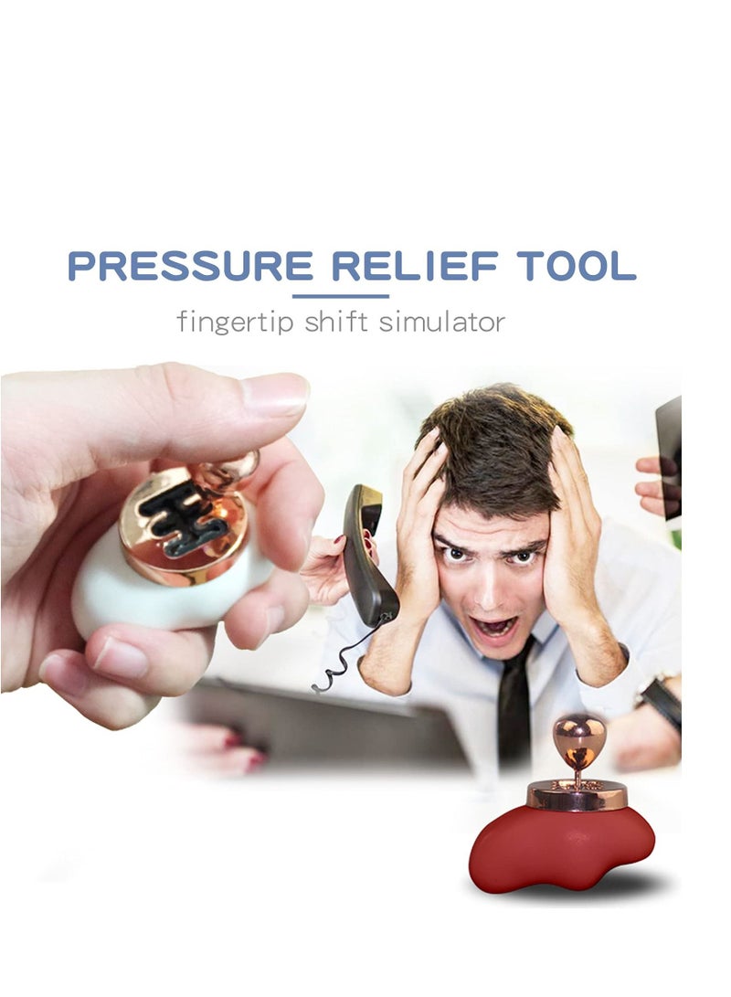 KASTWAVE Mini Fingertips Decompression Artifact Simulation Car Changing Gear Manual Gear Shift-Novelty Anti-Stress Fidget Spinner Toys for Kids and Adults (White) - Image 1