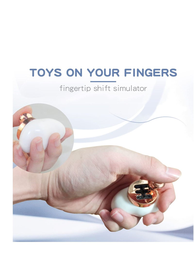 KASTWAVE Mini Fingertips Decompression Artifact Simulation Car Changing Gear Manual Gear Shift-Novelty Anti-Stress Fidget Spinner Toys for Kids and Adults (White) - Image 2