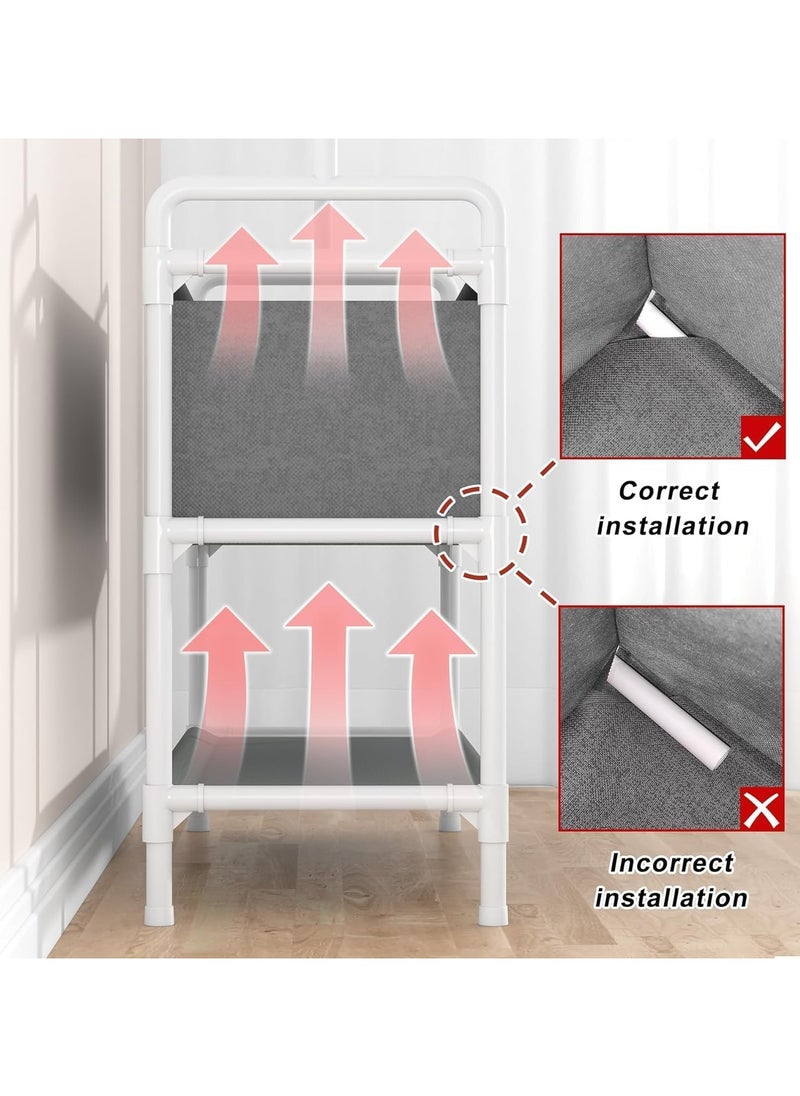 Taizz Ventures - Clothing Rack with Storage Bag, 3-in-1 Garment Rack, Non-woven Shelves for Shoes, Clothes Rack for Bedroom, Hallway, Entryway - White - Image 1