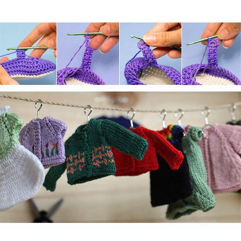 Gugzy Aluminium Crochet Knitting Needles Hook in Case for Sewing Craft Sweater Woolen Cloth Yarn Set of 22 - Image 5