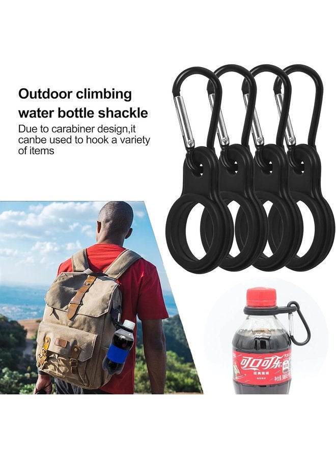 أوزيغالور 4 قطع مشابك زجاجات مياه سيليكون مع حلقة تسلق، حامل زجاجات محمول للرياضات الخارجية واللياقة البدنية والتخييم - آمن وسهل الاستخدام - Image 1