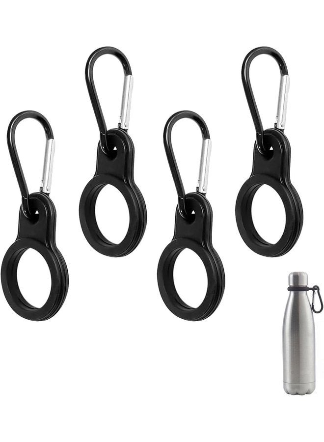 Oasisgalore 4pcs Silicone Water Bottle Clips with Carabiner, Portable Bottle Holder for Outdoor Sports, Fitness, Camping - Secure and Easy to Use  - Image 1
