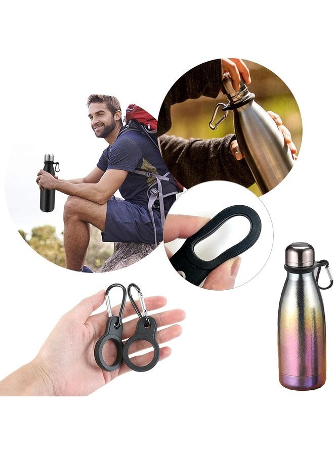 Oasisgalore 4pcs Silicone Water Bottle Clips with Carabiner, Portable Bottle Holder for Outdoor Sports, Fitness, Camping - Secure and Easy to Use  - Image 4