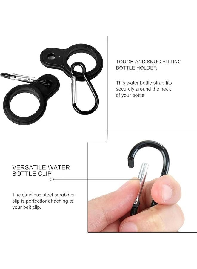 Oasisgalore 4pcs Silicone Water Bottle Clips with Carabiner, Portable Bottle Holder for Outdoor Sports, Fitness, Camping - Secure and Easy to Use  - Image 3